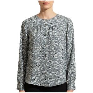 Conversations by Anthropologie Blouse Women Size 2 Blue Polar Bear Print Rayon